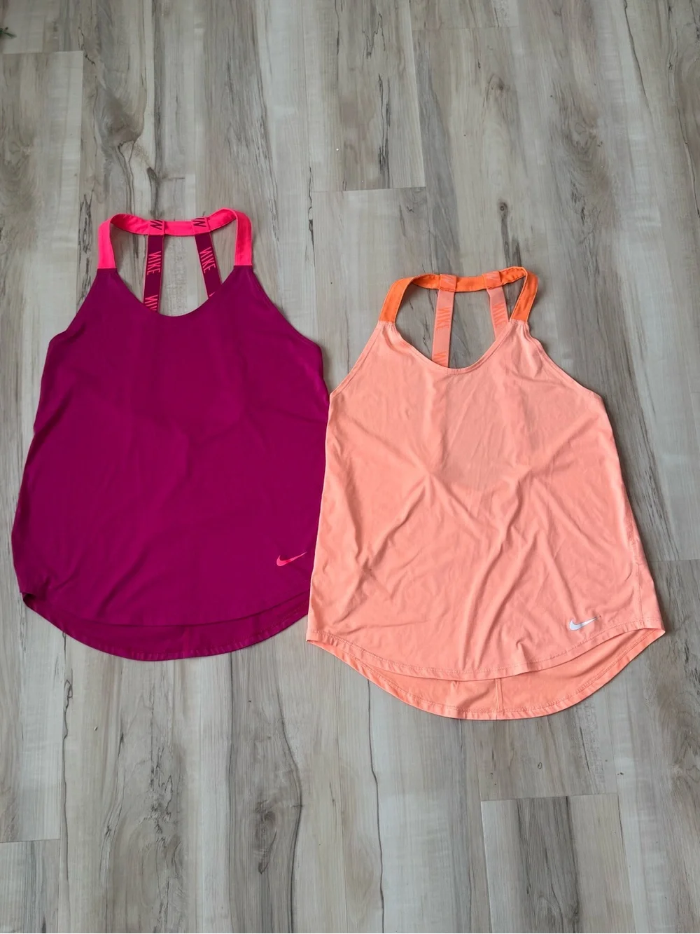 Nike Women’s Racerback Tank Top Bundle - Magenta and Peach